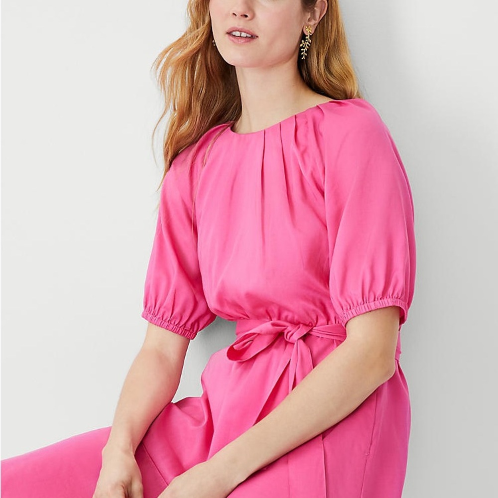 Ann Taylor Pleated Flare Pocket Dress size small